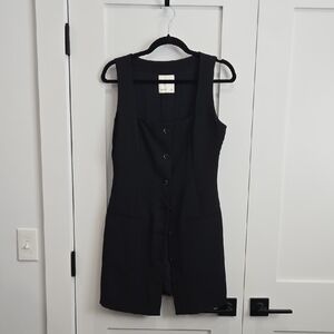 Abercrombie & Fitch Black Button-Front Mini Dress